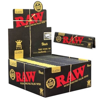 RAW BLACK CLASSIC KING SLIM 32CT/PACK